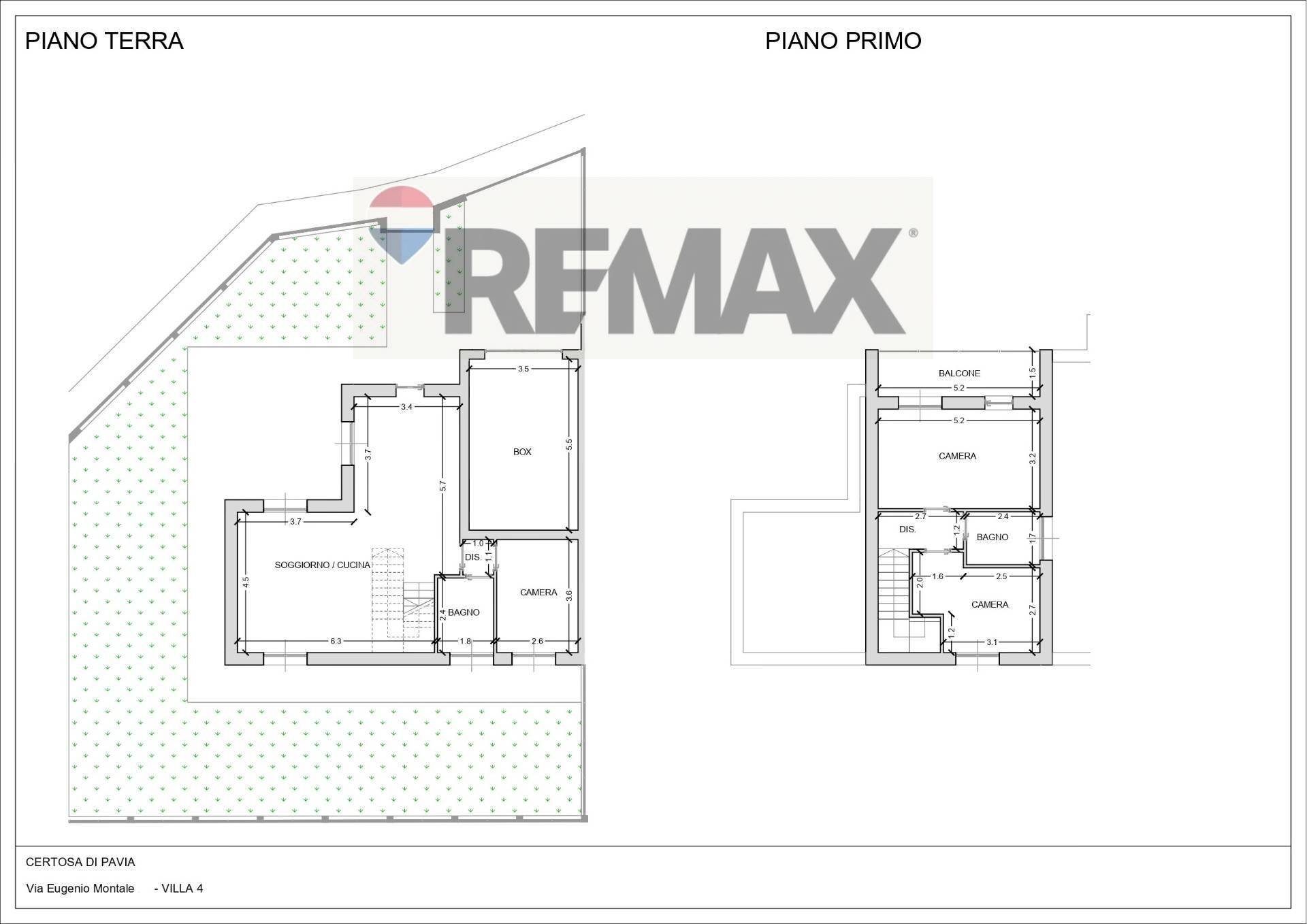 Pianta 2D - Casa semi indipendente via Montale, Certosa di Pavia - planimetria 1