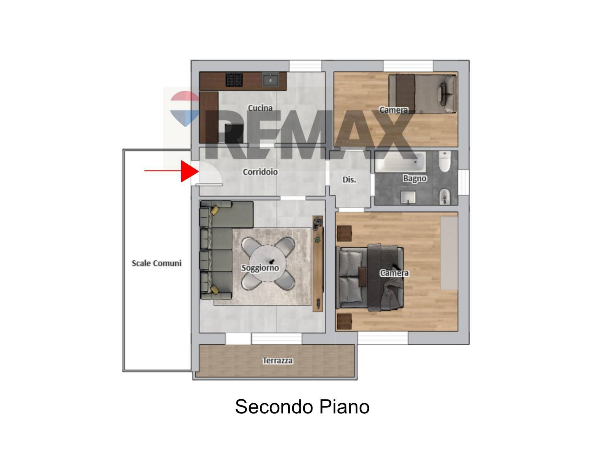 Pianta 2D - Appartamento Via Ungaresca
 
60, Pordenone - planimetria 1
