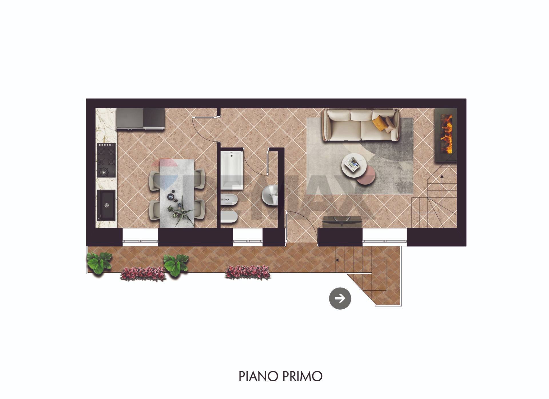 Pianta 2D - Trilocale Fagnano Olona - planimetria 1