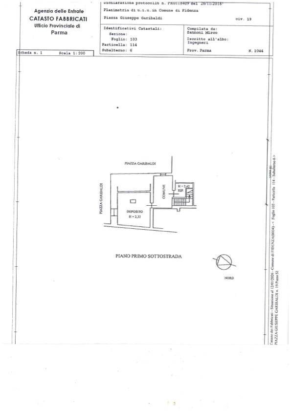 Foto 11 - Ufficio Piazza Garibaldi
 
19, Fidenza - planimetria 1