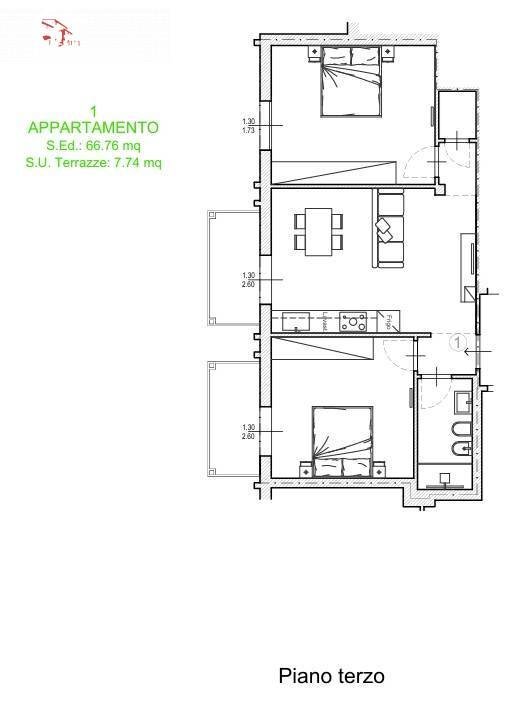 Foto 3 - Trilocale via Domenico Moreni
 
1, Firenze - planimetria 1