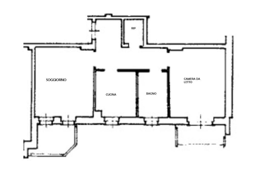 Three-room apartment Via Romanello, Romano Canavese - floor plans 1