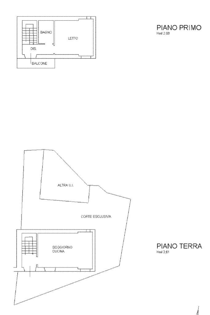 Terraced Villa Via Piani, Carpineti - floor plans 1