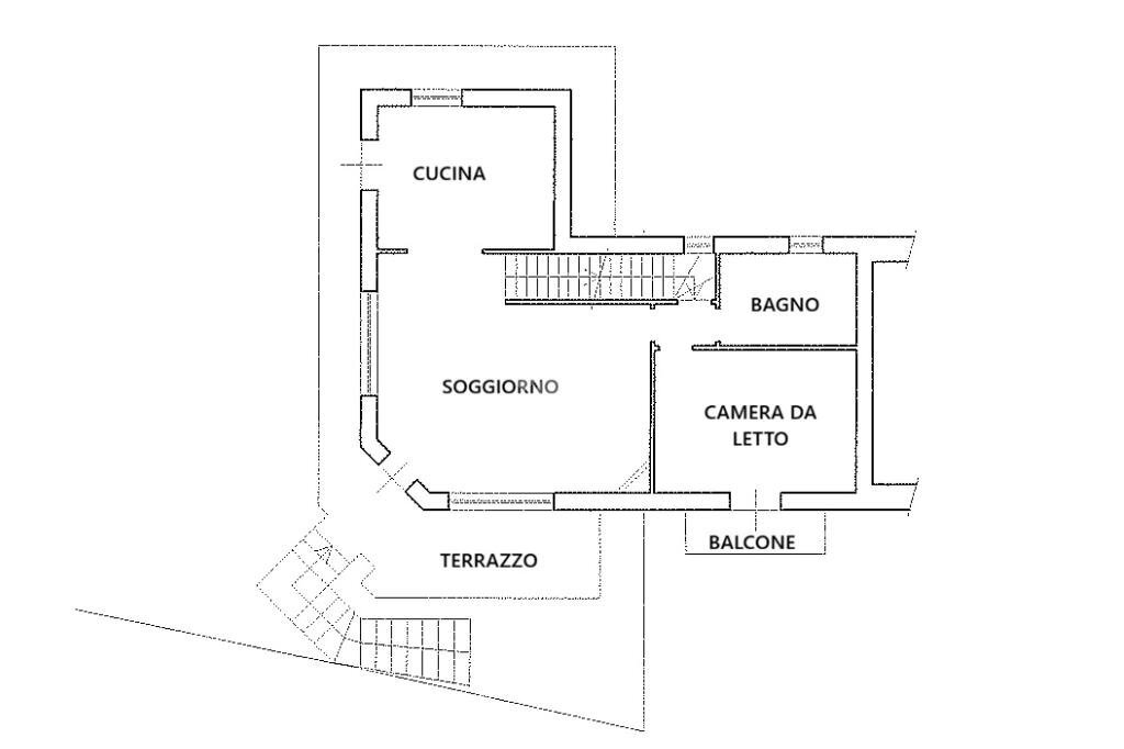 Portion of a house Via Caporgno, Envie - floor plans 1
