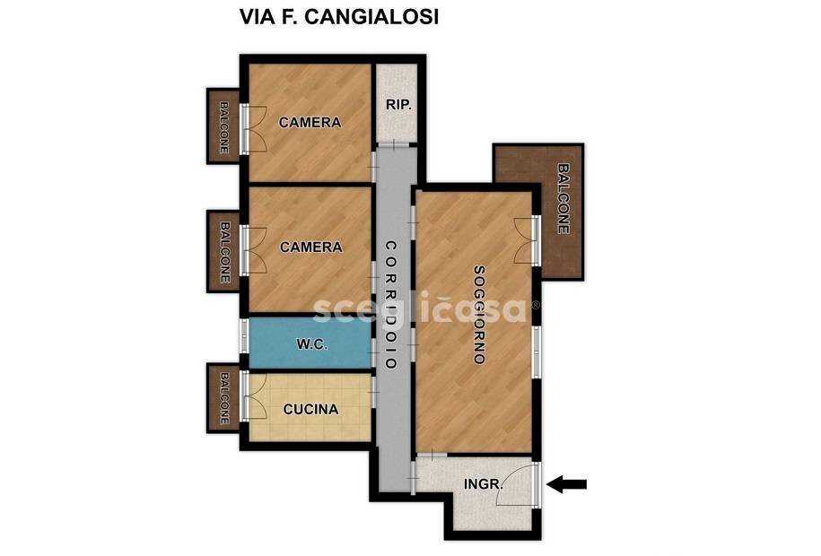 Foto 2 - Appartamento Via Francesco Cangialosi
 
22, Carini - planimetria 1