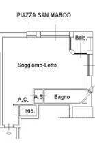 Appartamento via San Marco, Milano - planimetria 1
