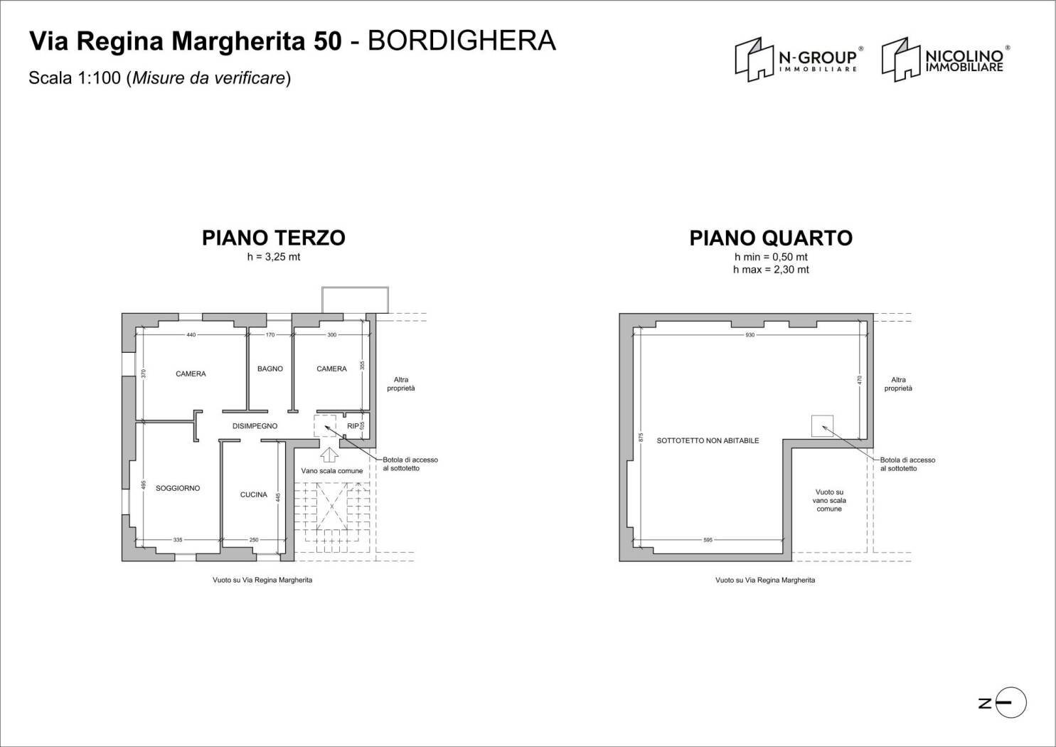 Quadrilocale via Regina Margherita, 50, Bordighera - planimetria 1