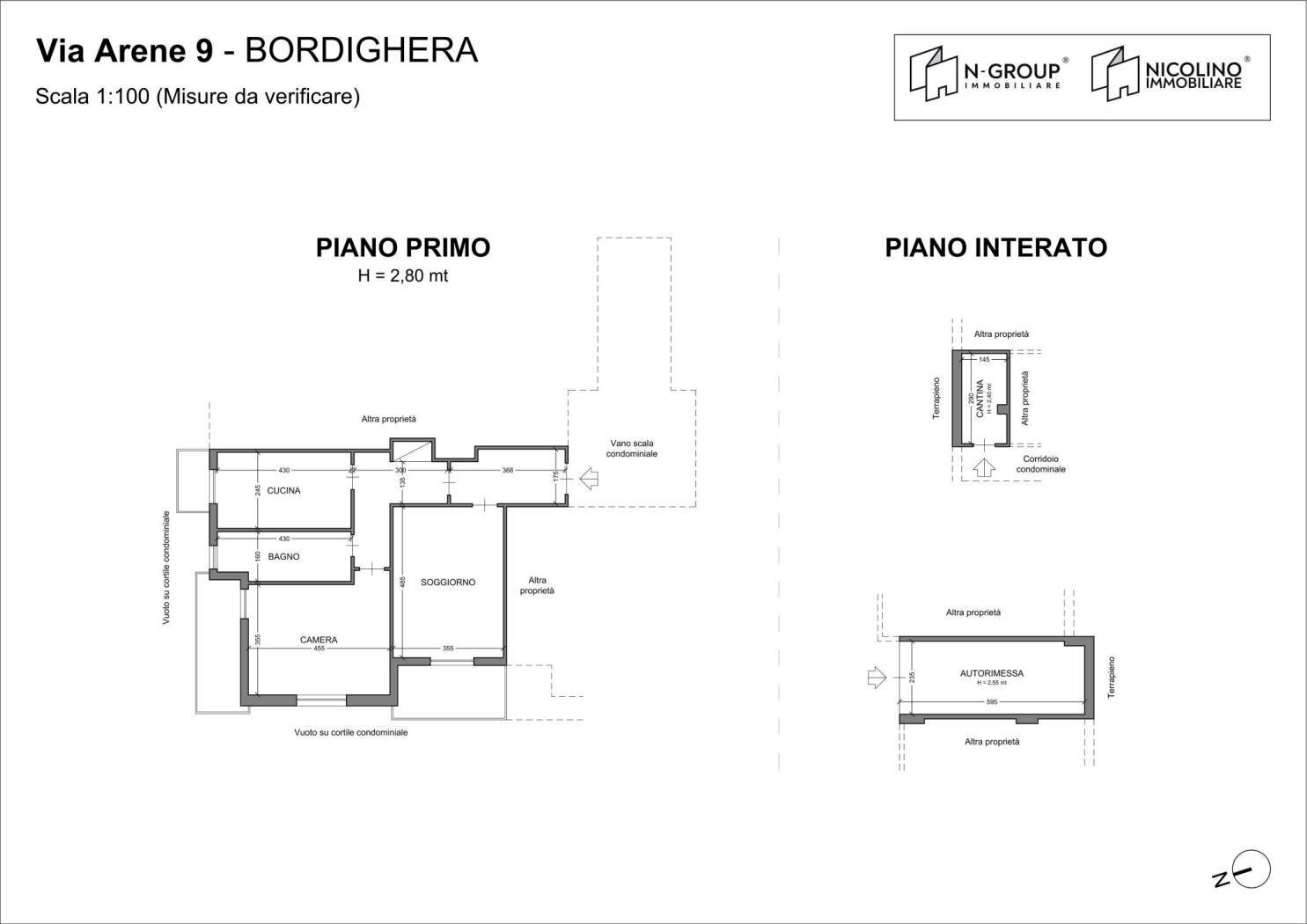 Trilocale via Arene, 9, Bordighera - planimetria 1
