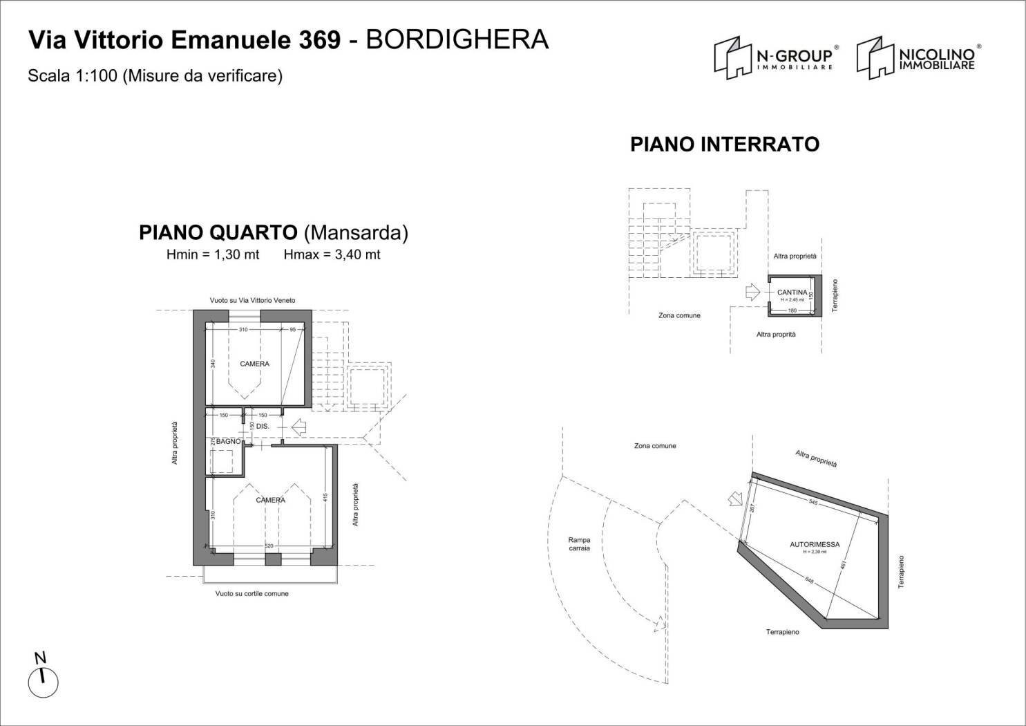 Two-room apartment via Vittorio Emanuele II, 369, Bordighera - floor plans 1
