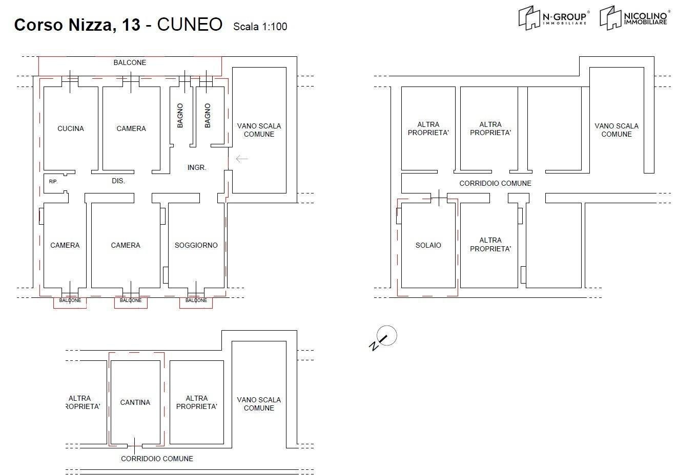 Apartment corso Nizza, 13, Cuneo (neighborhood Centro) - floor plans 1