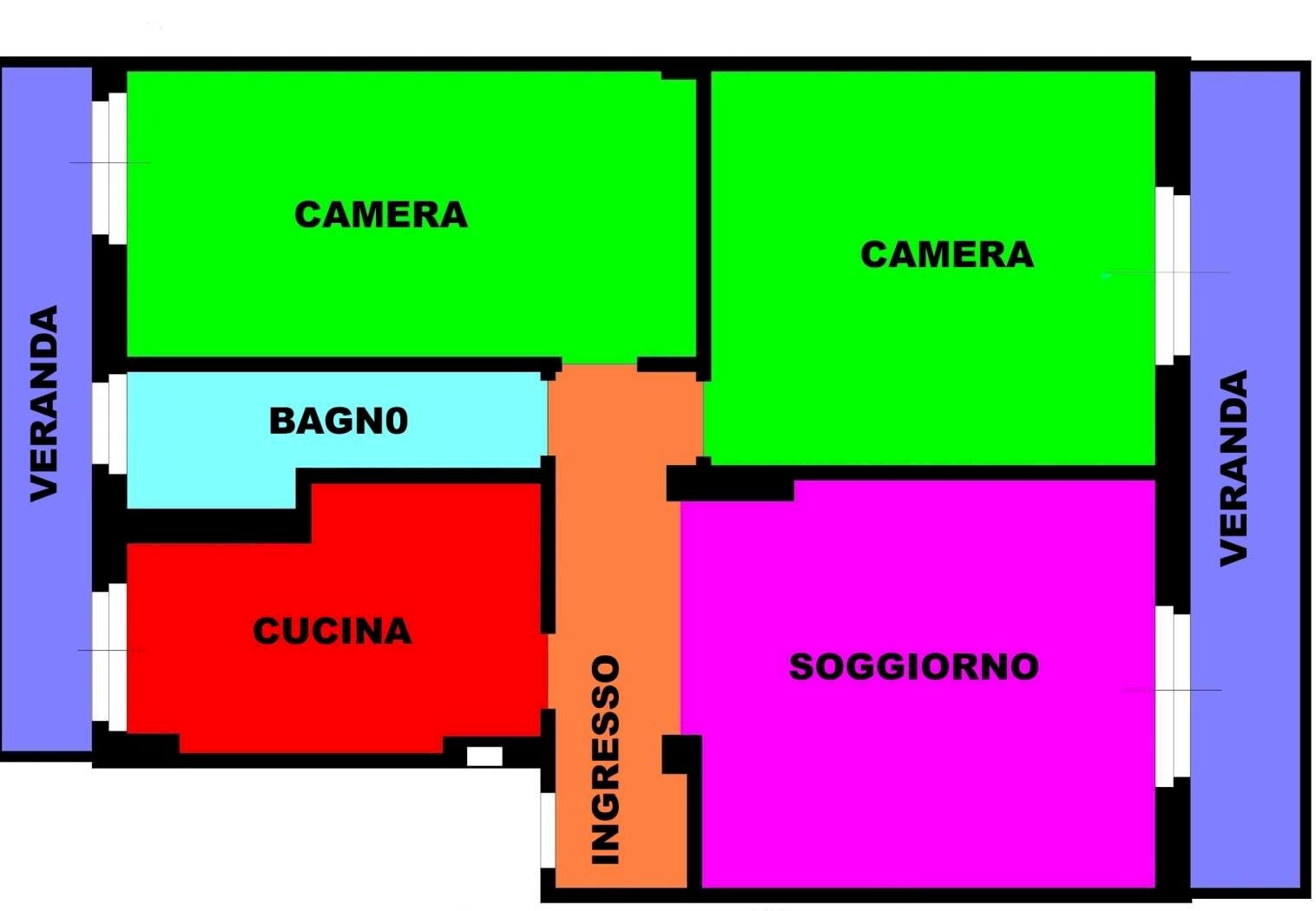 Three-room apartment via Cogne, 7, Milano - floor plans 1