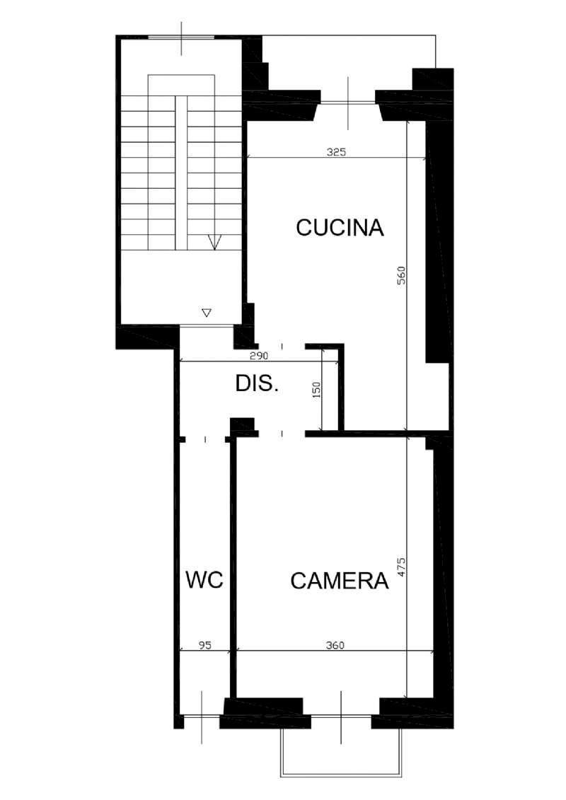 planimetria quotata - Two-room apartment corso Trapani, 70/9, Torino (neighborhood Pozzo Strada) - floor plans 1