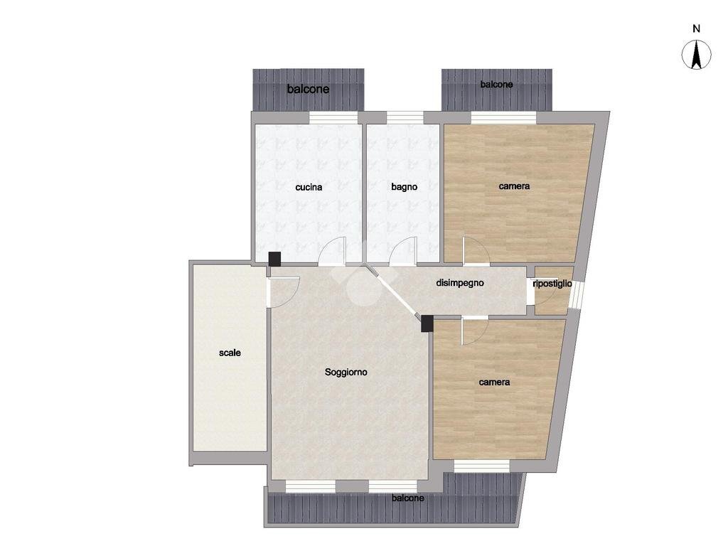 Portion of a house Vicolo Pietro Micca, La Loggia - floor plans 1