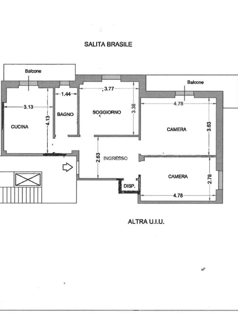 Quadrilocale Salita Brasile, Genova (zona Bolzaneto) - planimetria 1