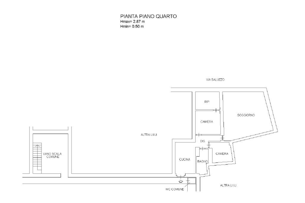 Four-room apartment Via Saluzzo, Pinerolo - floor plans 1
