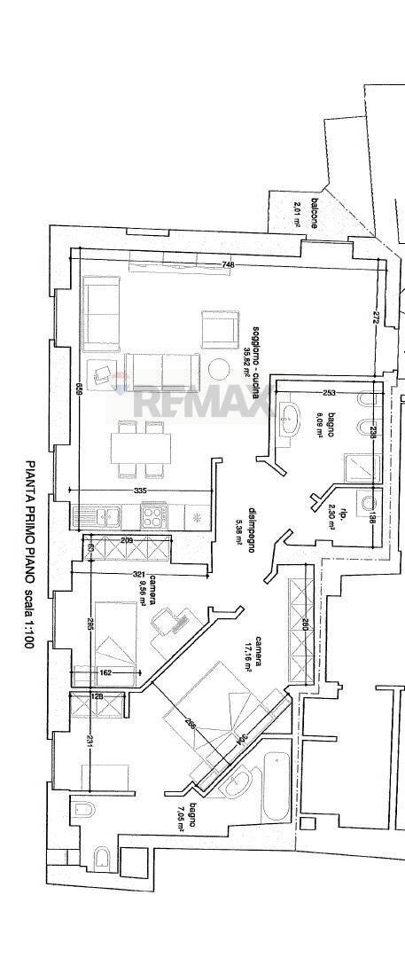 Planimetria appartamento - Trilocale VIA EMILIA
 
298, Tortona - planimetria 1