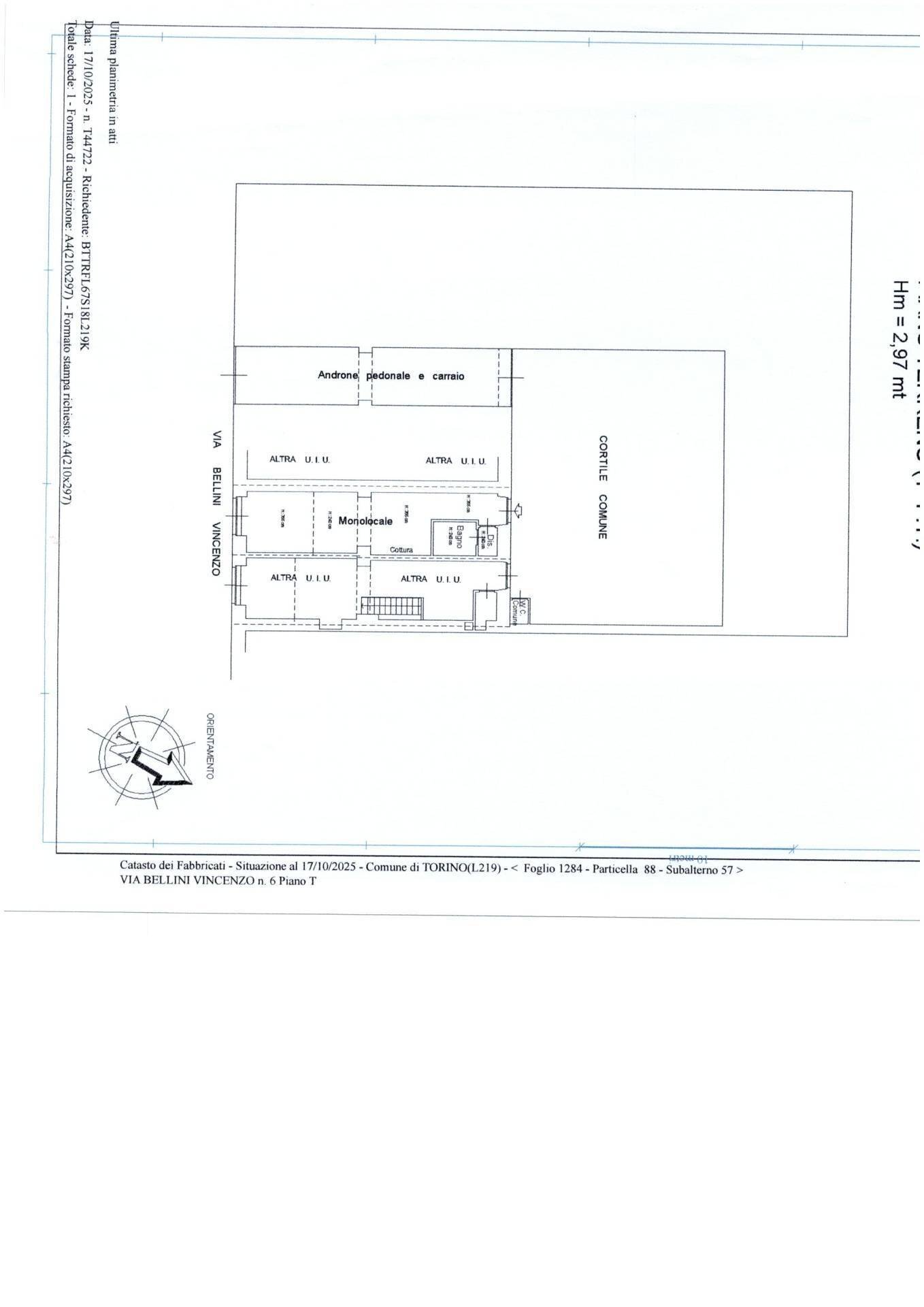 Planimetria - Loft Via Vincenzo Bellini
 
6, Torino - planimetria 1