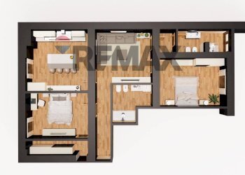 Pianta 3D - Trilocale Viale Monte Nero, Milano - foto 8