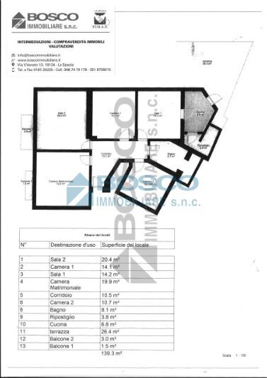 planimetria.jpg - Appartamento Via dello Zampino 28, La Spezia - planimetria 1