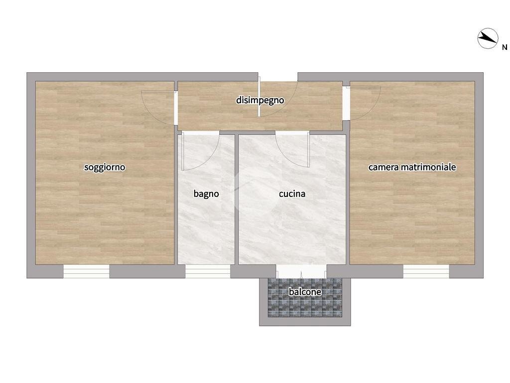 Trilocale Via Grigna, Milano - planimetria 1