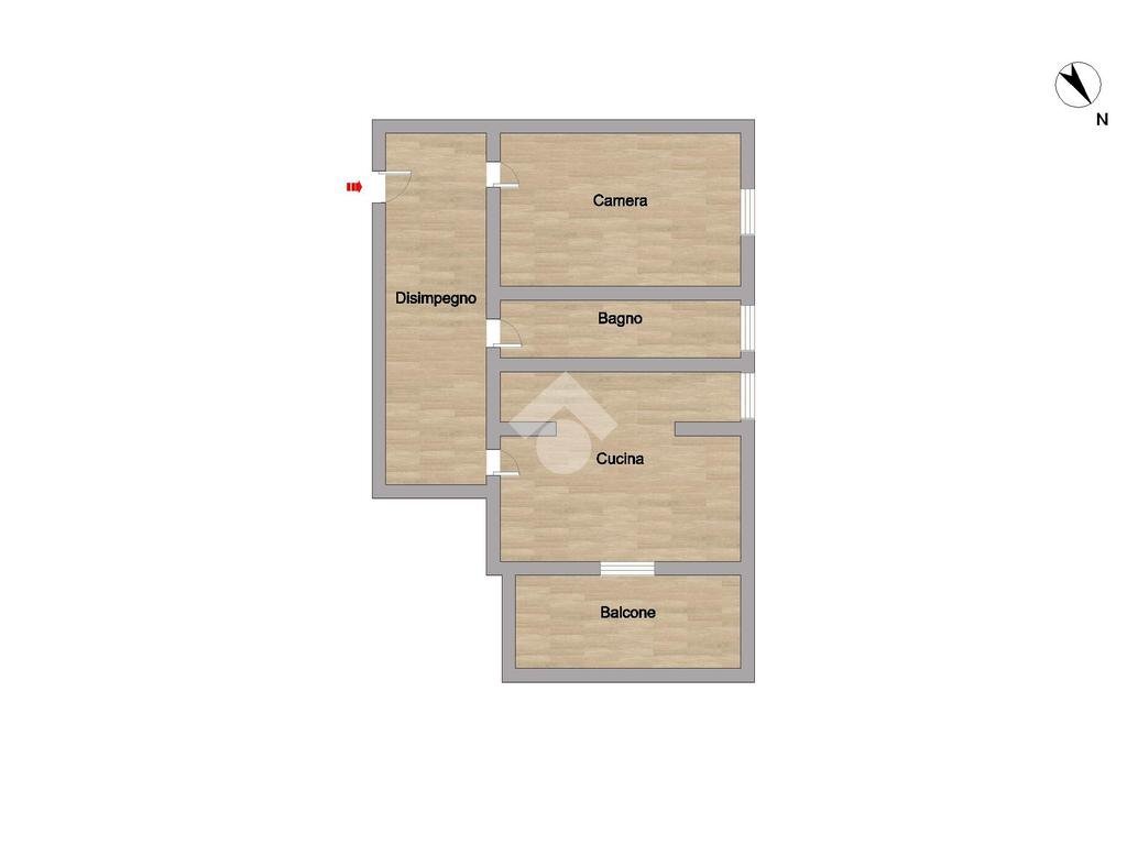 Bilocale Corso Sebastopoli, Torino (zona Santa Rita) - planimetria 1