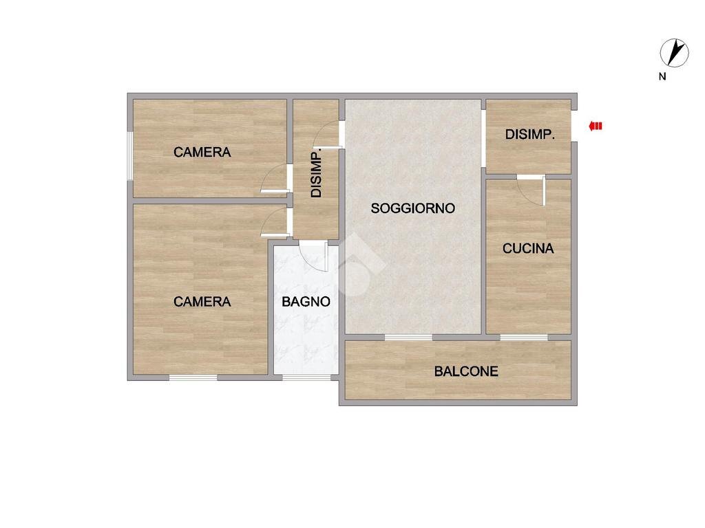 Three-room apartment Via Mille, Cornaredo - floor plans 1