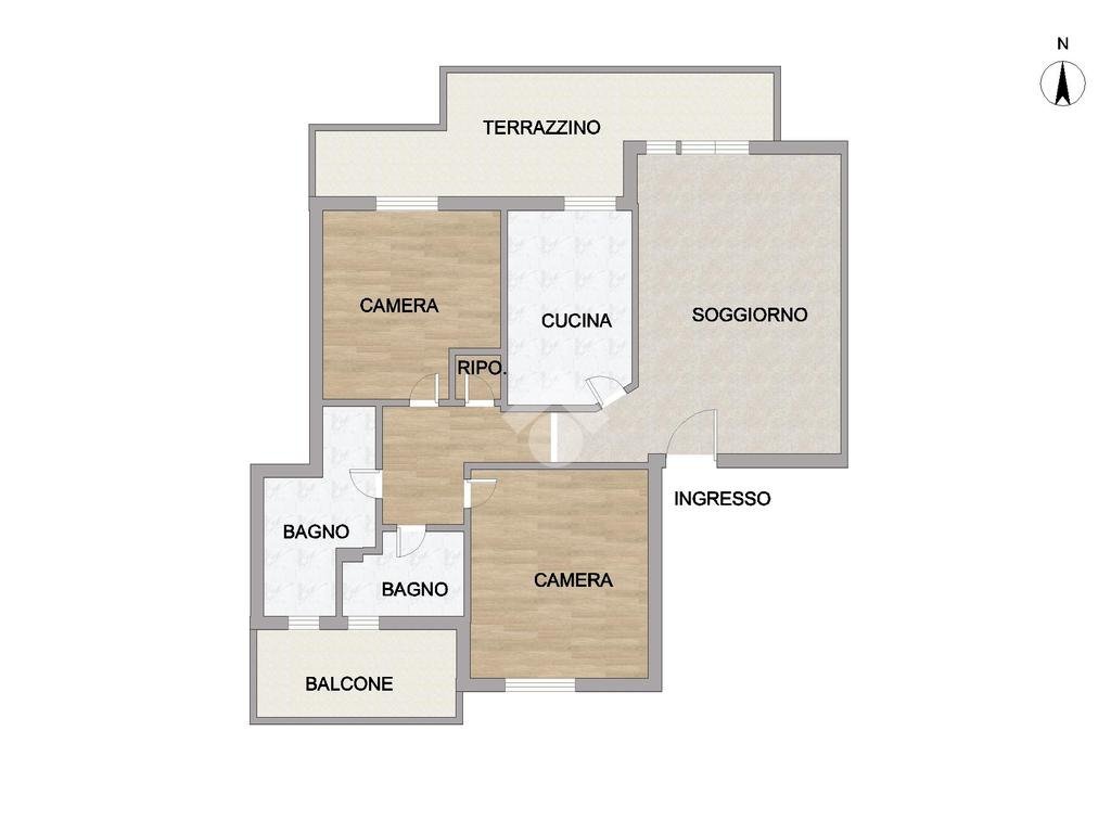 Three-room apartment Via S.Siro, Cornaredo - floor plans 1