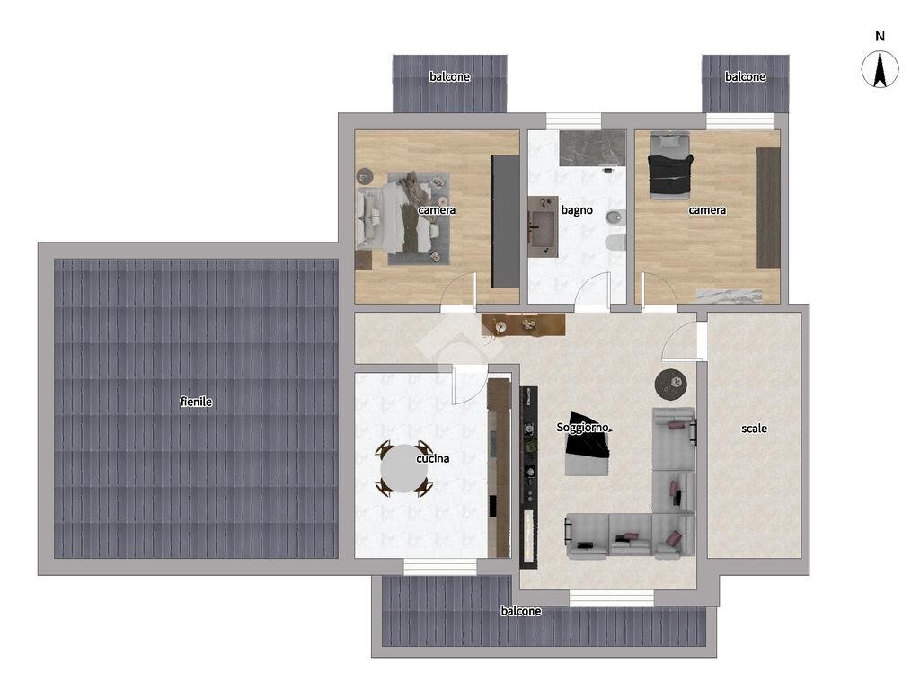 Portion of a house Vicolo Pietro Micca, La Loggia - floor plans 1