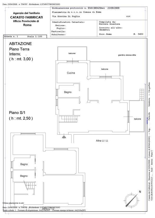 Foto 31 - Appartamento Via Gravina Di Puglia, Roma - planimetria 1