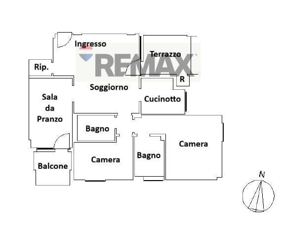 Pianta 2D - Quadrilocale Via Generale Mario Pezzi, Roma - planimetria 1