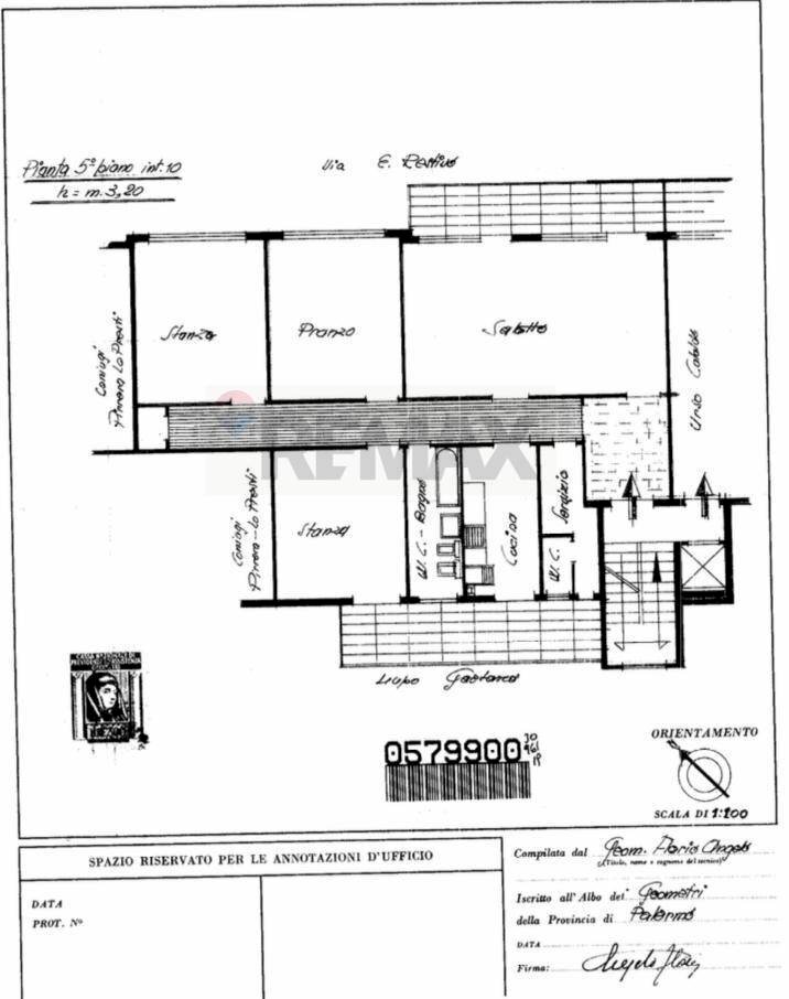 Pianta 2D - Appartamento via Empedocle Restivo
 
28, Palermo - planimetria 1