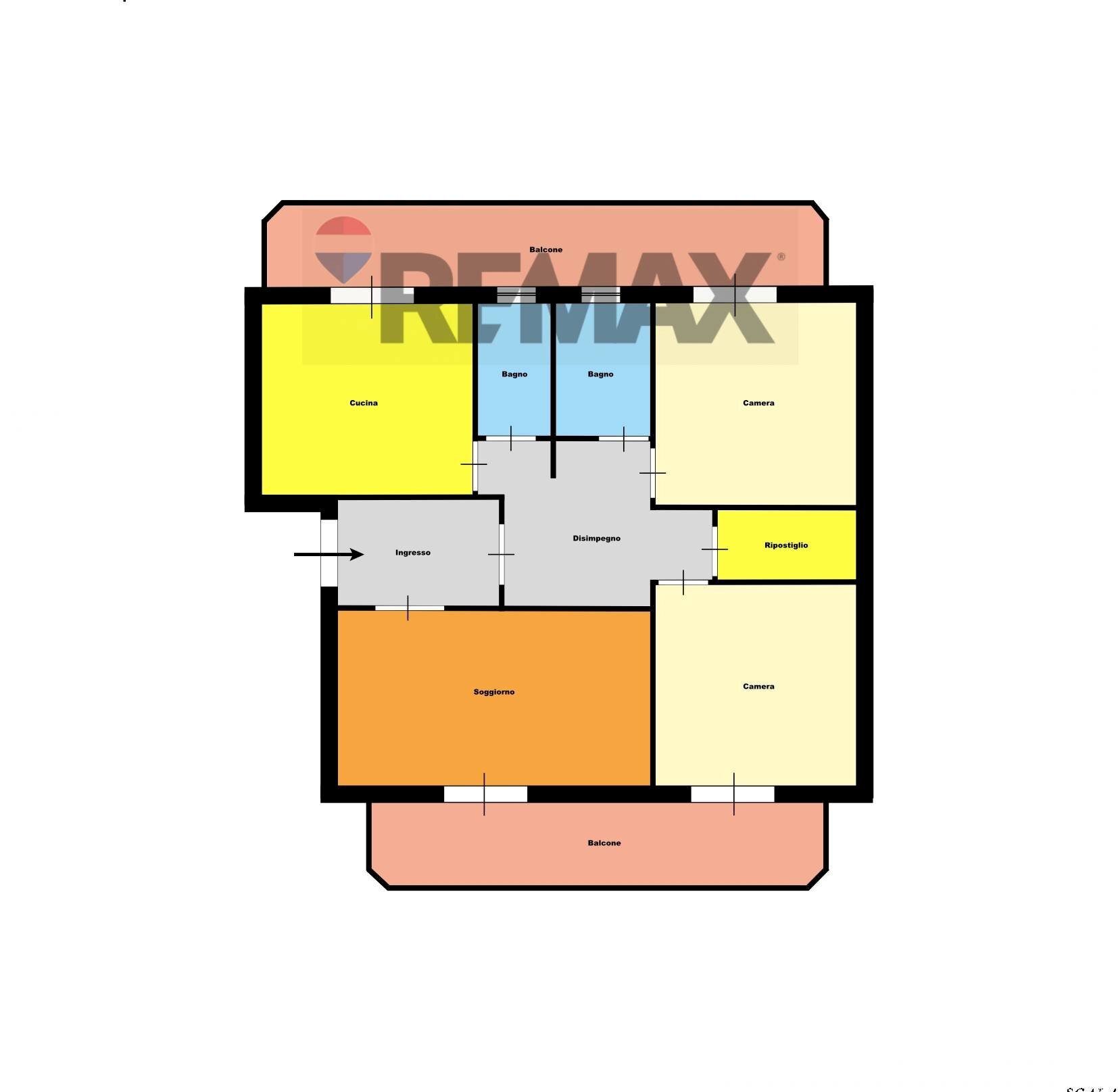 Pianta 2D - Four-room apartment VIALE DELLA REPUBBLICA
 
23, Villaricca - floor plans 1