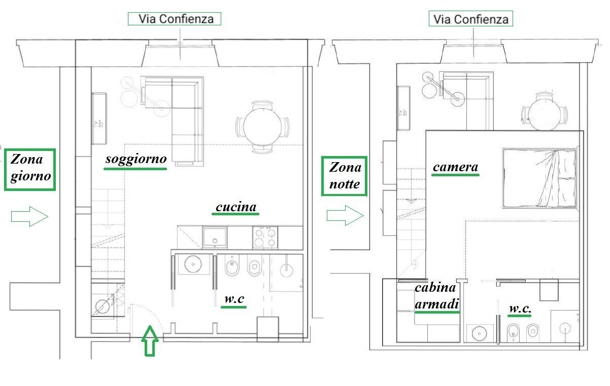 Two-room apartment via Confienza, 14, Torino (neighborhood Centro) - floor plans 1