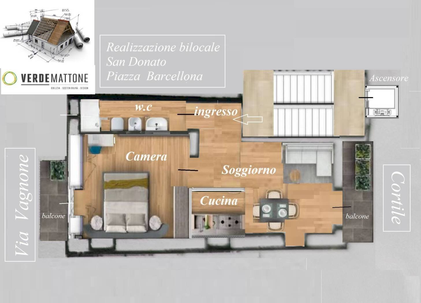 Two-room apartment via San Donato, 4, Torino (neighborhood San Donato) - floor plans 1
