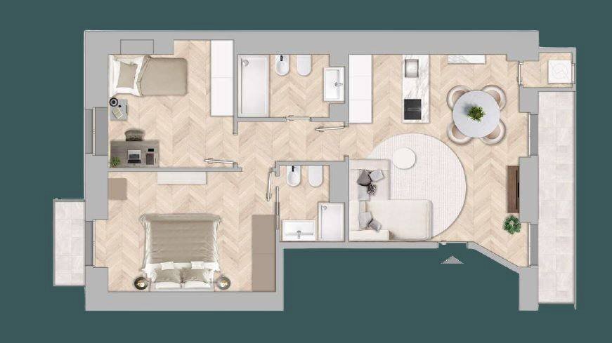 Trilocale via Giuseppe Grassi, 9, Torino (zona Cit Turin) - planimetria 1