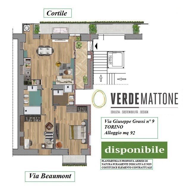 Trilocale via Giuseppe Grassi, 9, Torino (zona Cit Turin) - planimetria 1