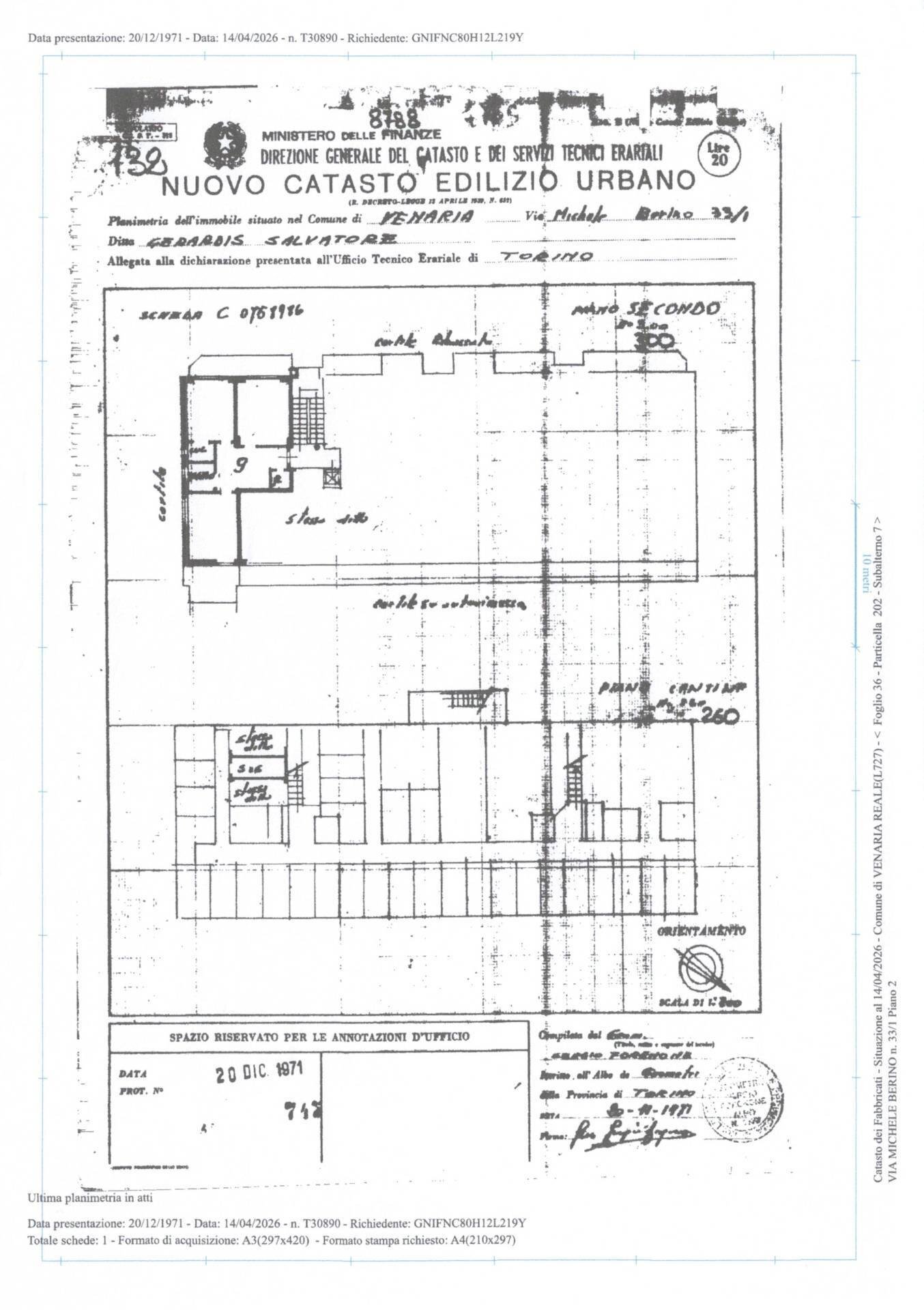 Foto 25 - Trilocale Via Michele Berino
 
33, Venaria Reale - planimetria 1