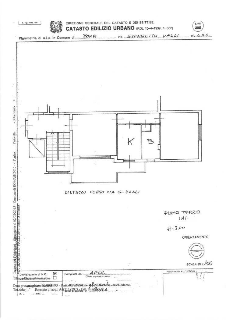 Two-room apartment via Giannetto Valli, Roma - floor plans 1