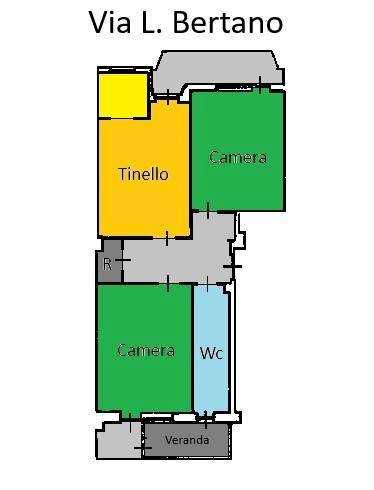 Three-room apartment via Lorenzo Bertano, 3, Cuneo (neighborhood Centro) - floor plans 1