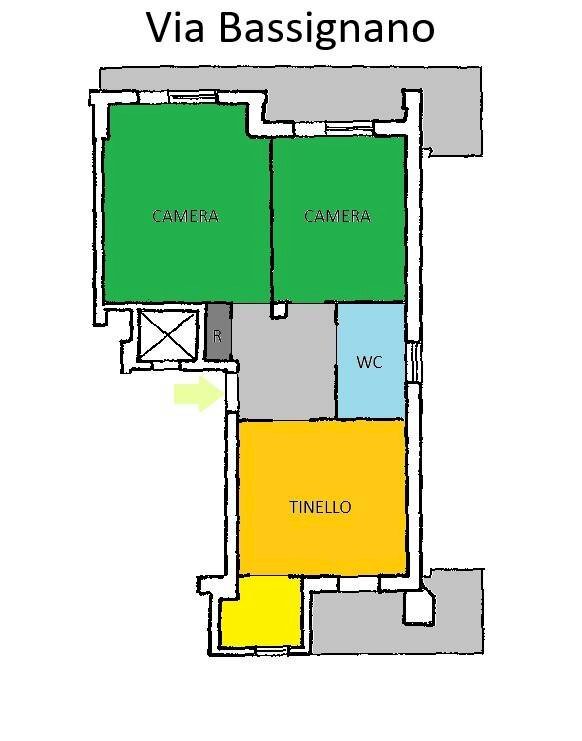 Trilocale via Antonio Bassignano, 67, Cuneo (zona Centro) - planimetria 1
