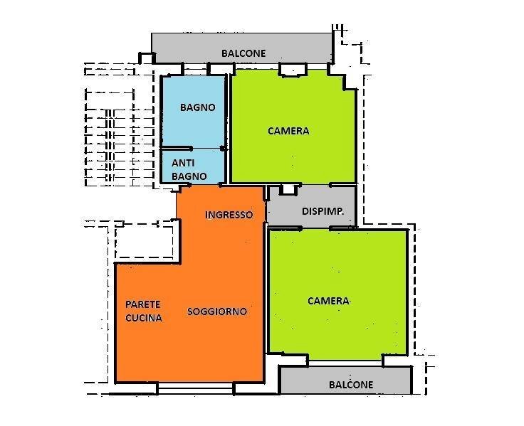 Three-room apartment Cuneo (neighborhood Centro) - floor plans 1
