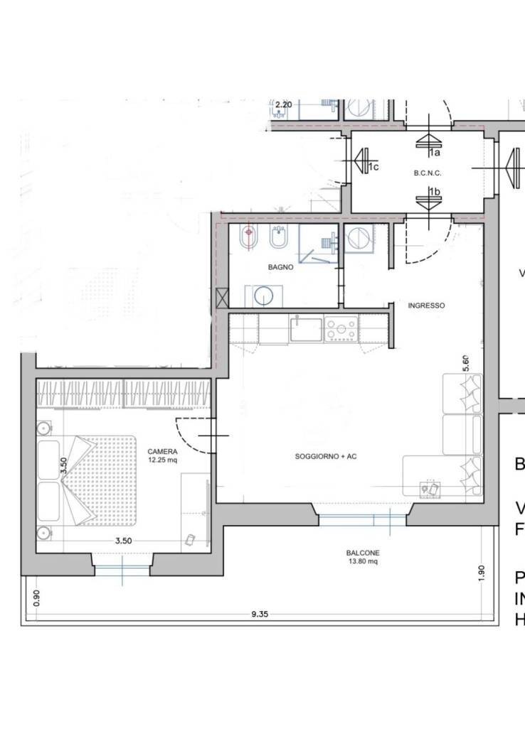 Bilocale via Giambattista Gelli, Roma (zona Casal Bernocchi) - planimetria 1