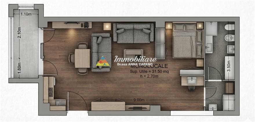 One-room apartment VIA MILAZZO AD.ZE, Bologna - photo 2