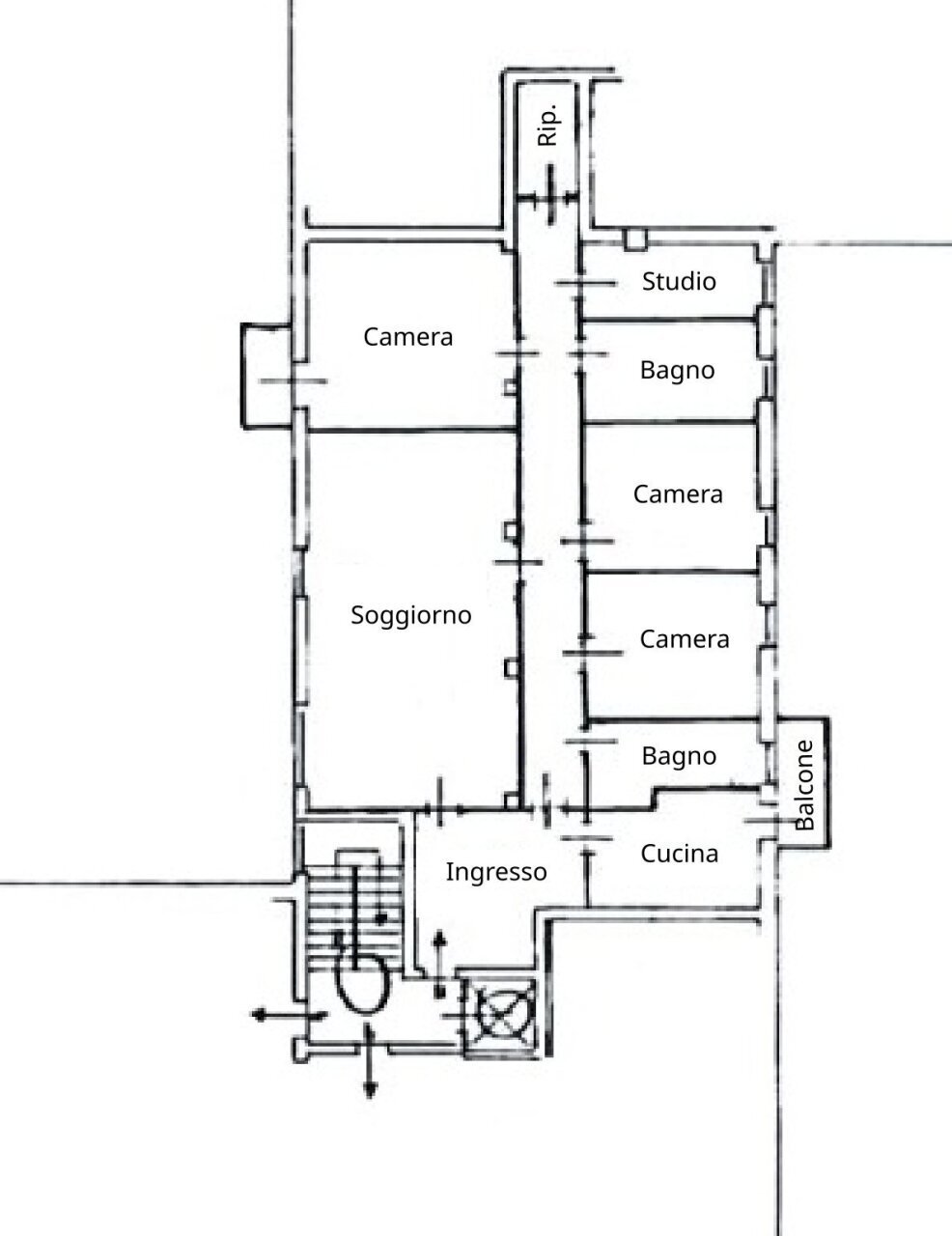 PLANIMETRIA.jpg - Quadrilocale Via Ambaraga 77, Brescia - planimetria 1