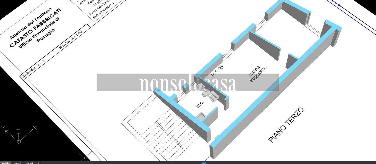 PLANIMETRIA 3D - Attic Via della Scuola 999, Perugia - floor plans 1