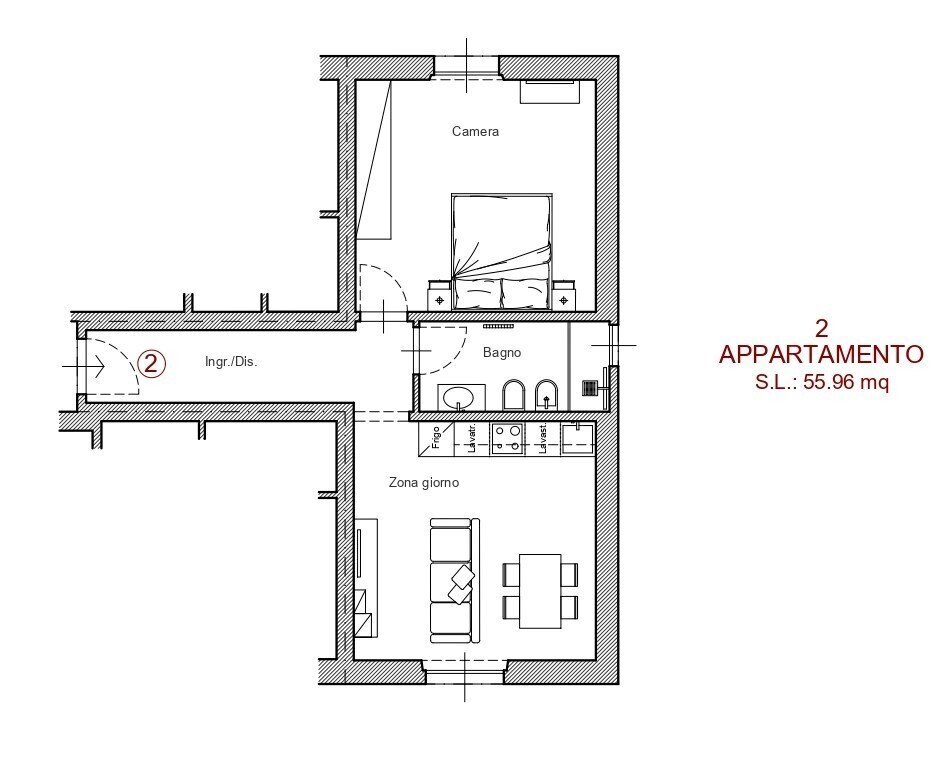 APP 2.jpg - Bilocale Via Francesco Landini, Firenze (zona Santa Maria Novella) - planimetria 1