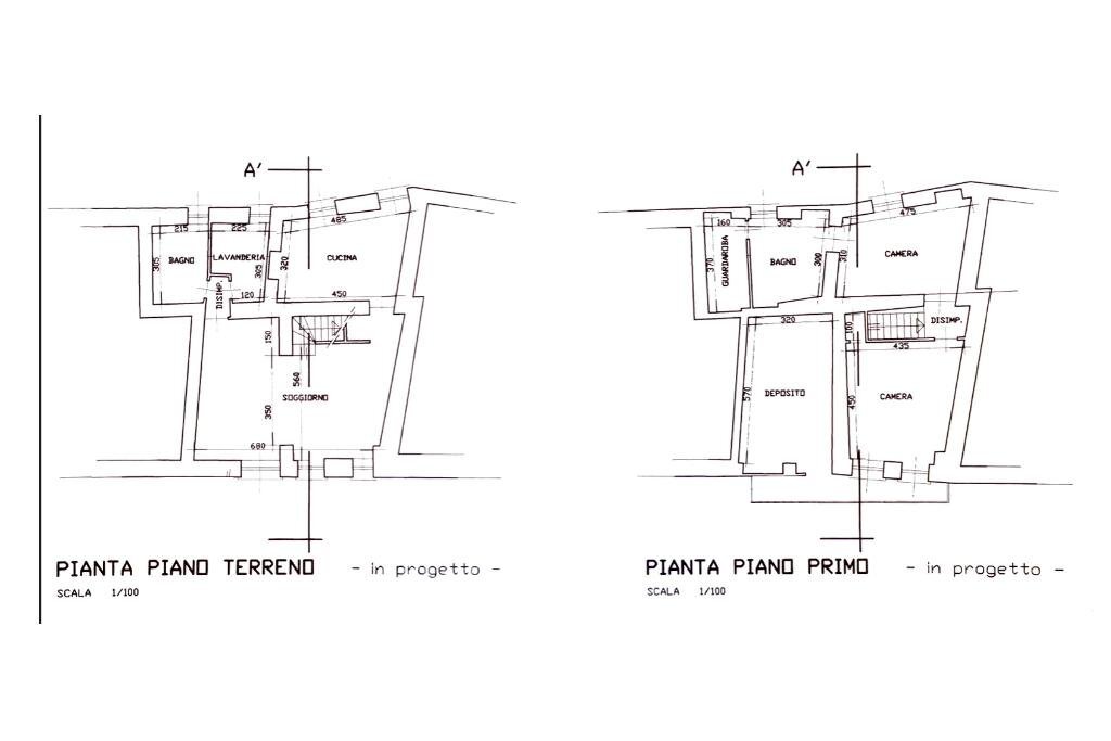 Semi-detached house Via barra, Cafasse - floor plans 1