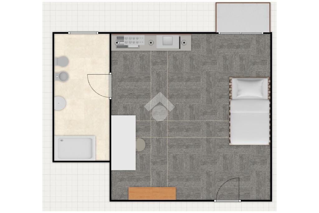 One-room apartment Viale Tibaldi, Milano - floor plans 1