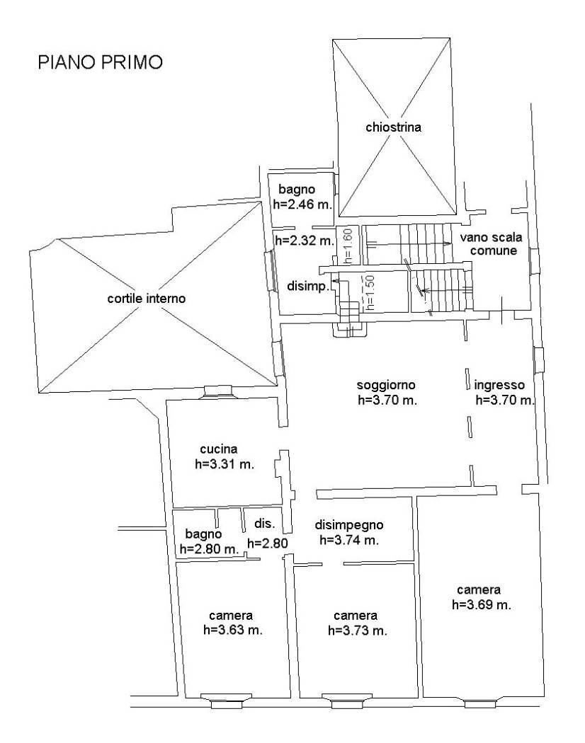 PLAN OK - Appartamento Piazza Giosuè Carducci 4, Bologna (zona Santo Stefano) - planimetria 1