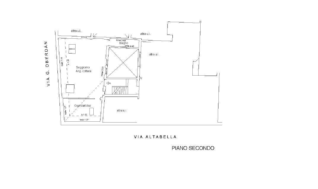 PLANIMETRIA - Bilocale Via Altabella, Bologna (zona Centro Storico) - planimetria 1